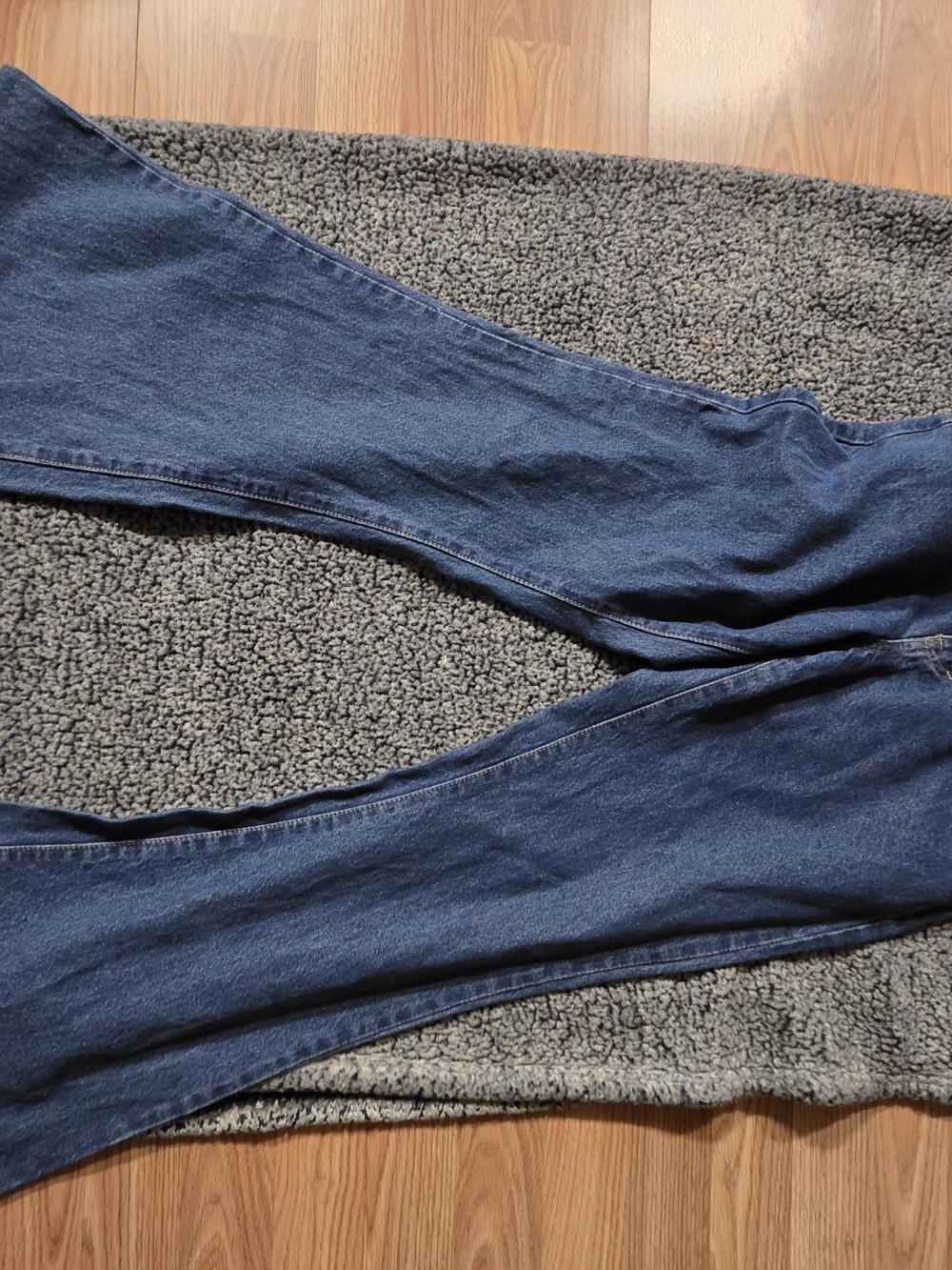 Vintage Y2K Women's Dark Blue Flare Jeans - Wide Leg